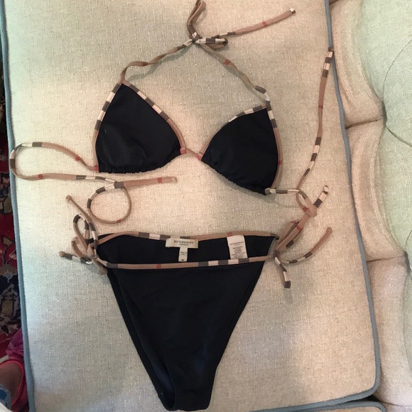 black burberry bikini